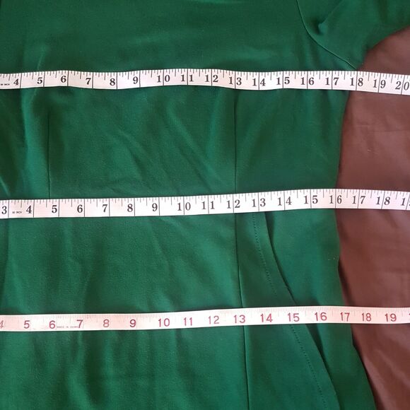 J. Jill Ponte Womens Dress Size Small Green Knit Ruffle Office Work Wear Career - Picture 10 of 12